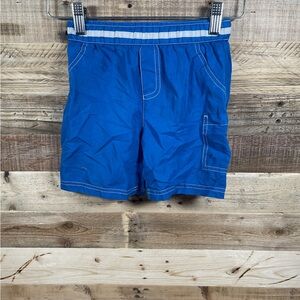 Okie Dokie Toddler Boys (4T) Blue White Stripe Shorts Stretchy Athletic Bottoms